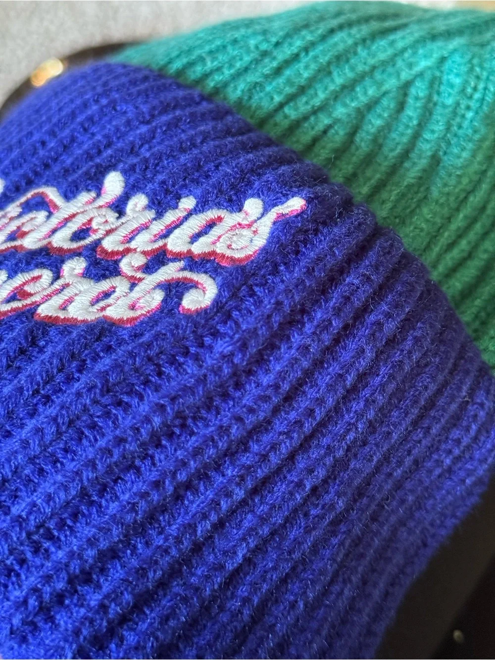 Victoria Secret Beanie Blue & Green OS